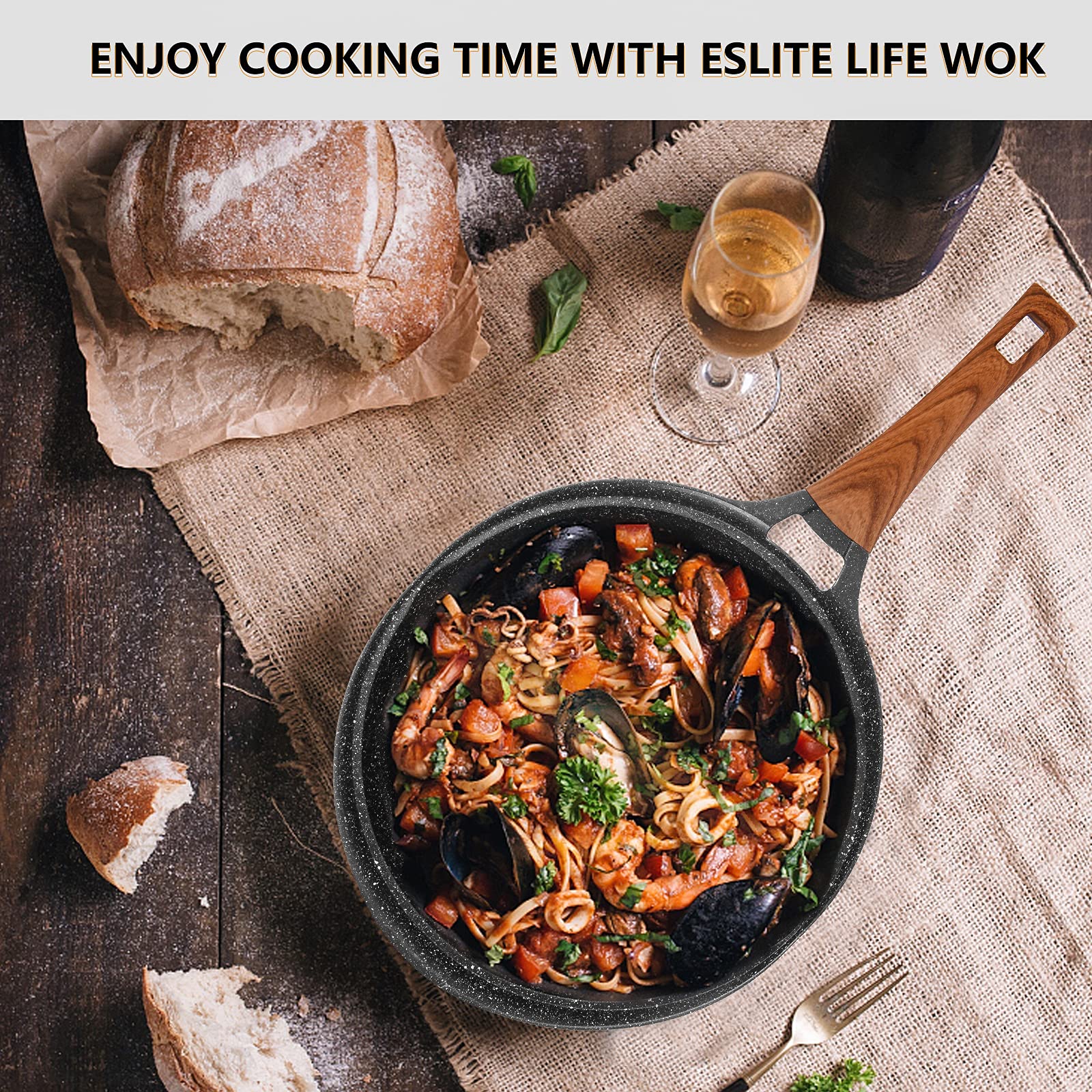 ESLITE LIFE Nonstick Woks & Stir-fry Pan